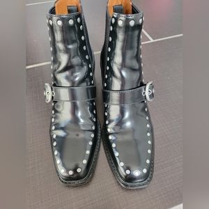 Coach studded black booties.